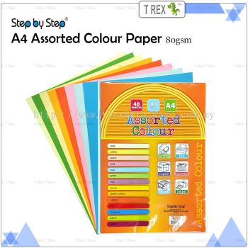 Step by Step A4 80gsm Assorted Colour Paper