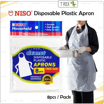 Niso Disposable Plastic Aprons Free Size - 8pcs