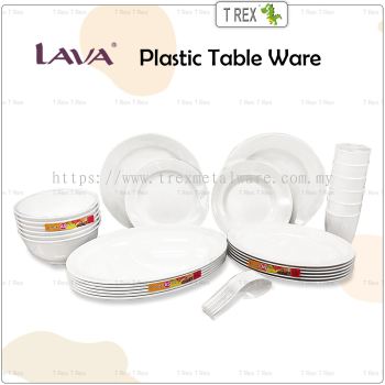 LAVA Value Pack Plastic Table Ware / Spoon / Cup / Bowl / Plate