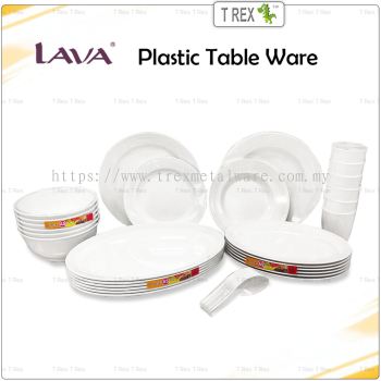 LAVA Value Pack Plastic Table Ware / Spoon / Cup / Bowl / Plate