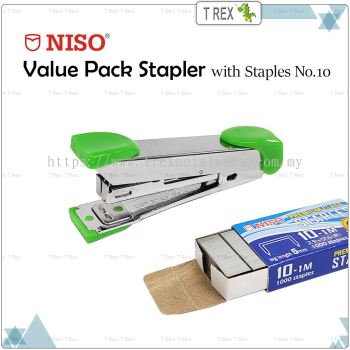 Niso Value Pack Stapler & Refill Set No.10