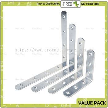 T Rex DIY SARIA Heavy Duty L Shape Steel Corner Shelf Support Furniture Repair Reinforcement Bracket