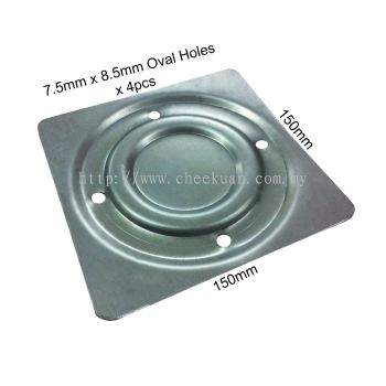 Square Shape Metal Plate With 4 Oval Holes