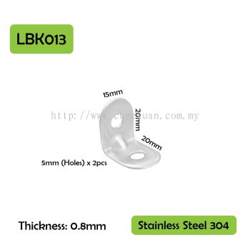 SS304 15x20x20mm L Bracket