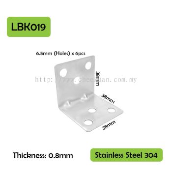 SS304 38mm L Shape Bracket - Type B