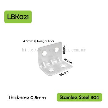 SS304 19mm x 19mm x 25mm L Bracket