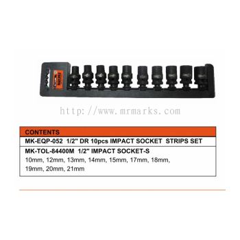 MK-SET-IMP004 10 PCS IMPACT SOCKET SET (84400M 6P)