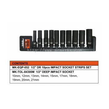 MK-SET-IMP006 10 PCS IMPACT SOCKET SET (84400M 6P)