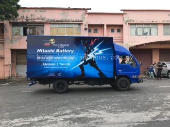 Lorry Advertising for Hitachi Battery