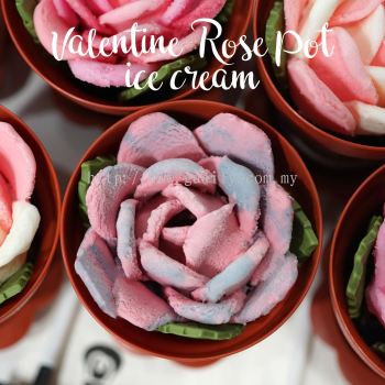Valentine Rose Pot Ice Cream - Blueberry Mint