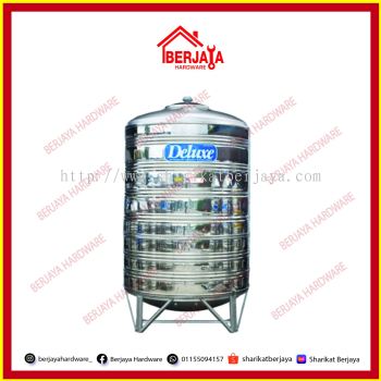 DELUXE VERTICAL ROUND BOTTOM WITH STAND 304 STAINLESS STEEL WATER TANK