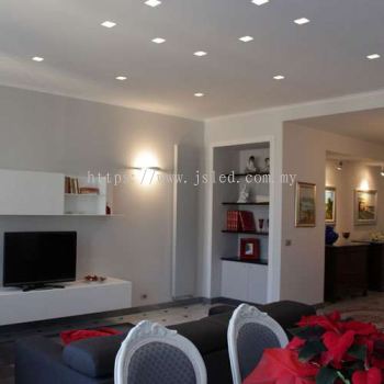 Living Room with LED Downlight (Round)