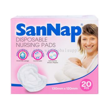 SanNap Disposable Nursing Pads 20 PCS (130mm x 120mm)