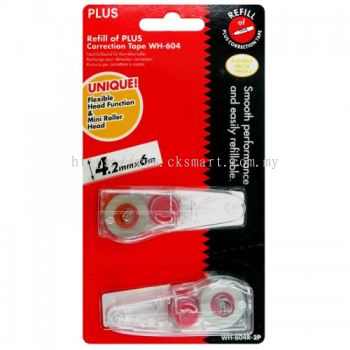 PLUS CORRECTION TAPE REFILL 2IN1 4.2MM X 6M WH-604R