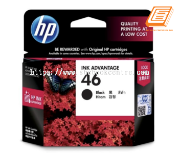 HP - 46 Black Ink Cartridge (Original) 