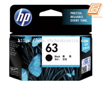 HP - 63 Black Ink Cartridge (Original) 