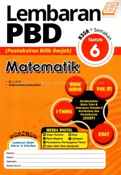 Lembaran PBD Matematik Tahun 6