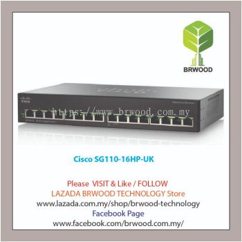 Cisco SG110-16HP-UK:16-Port PoE Gigabit Switch   