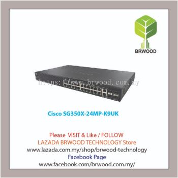 Cisco SG350X-24MP-K9UK: 24-port Gigabit POE+ Stackable Switch