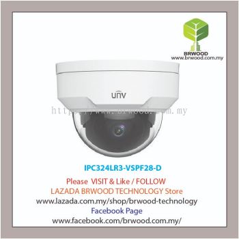 Uniview IPC324LR3-VSPF28(40)-D: 4MP Vandal-resistant Network IR Fixed Dome Camera