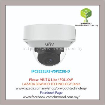 Uniview IPC3232LR3-VSP(Z28)-D: 2MP VF Vandal-resistant Network IR Fixed Dome Camera motorized zoom lens