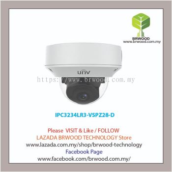 Uniview IPC3234LR3-VSPZ28-D: 4MP VF Vandal-resistant Network IR Fixed Dome Camera Motorize Lens 