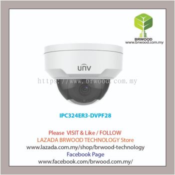Uniview IPC324ER3-DVPF28 :4MP WDR Vandal-resistant Network IR Fixed Dome Camera