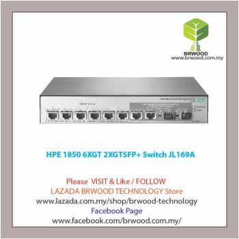 HPE JL169A: OfficeConnect 1850 6XGT 2XGT-SFP+ 6 port 10GBase-T c/w 2 port 10G SPF+ Switch
