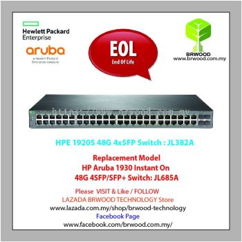 HPE JL382A: OfficeConnect 1920S 48G 4SFP 48 port 10/100/1000 Mbps c/w 4 SFP Switch 