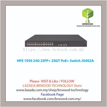 HPE JG962A: OfficeConnect 1950 24G 2SFP+ 2XGT PoE+ 24 PORT 10/100/1000 MBPS PoE/PoE+ C/W 2xSFP 2x10GBaseT Switch