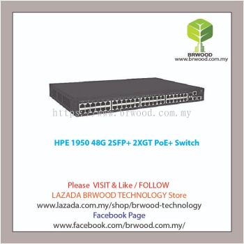 HPE JG963A: OfficeConnect 1950 48G 2SFP+ 2XGT PoE+ 48 PORT 10/100/1000 MBPS PoE/PoE+ C/W 2XSFP 2x10GBase-T L3 Switch