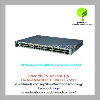 HP Aruba J9772A: Aruba 2530 48 port 10/100/1000 Mbps POE+ c/w 4-SFP Switch