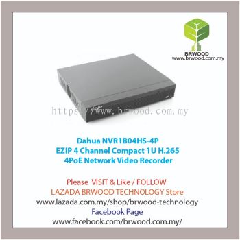 Dahua NVR1B04HS-4P: EZIP 4 Channel Compact 1U H.265  4PoE Network Video Recorder
