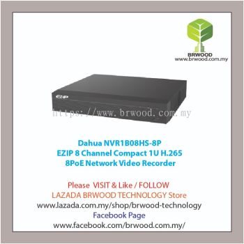Dahua NVR1B08HS-8P: EZIP 8 Channel Compact 1U H.265  8PoE Network Video Recorder
