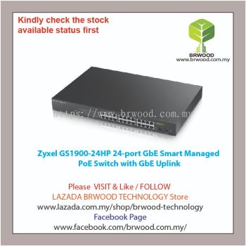 Zyxel GS1900-24HP: 24-port GbE Smart Managed PoE Switch with GbE Uplink