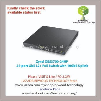 Zyxel XGS3700-24HP: 24-port GbE L2+ PoE Switch with 10GbE Uplink