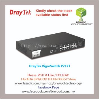 DrayTek VigorSwitch P2121: 12-Port Layer 2 Managed Gigabit PoE+ Switch