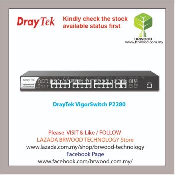 DrayTek VigorSwitch P2280: 28-Port Layer 2 Managed Gigabit PoE+ Switch