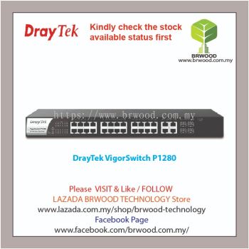 DrayTek VigorSwitch P1280: 28-Port Web Smart Gigabit PoE+ Switch