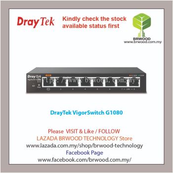 DrayTek VigorSwitch G1080: 8-Port Smart Lite Managed Gigabit Switch