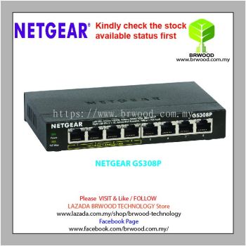 NETGEAR GS308P: Business Essentials 8-Port Gigabit Ethernet Switch with 4-Ports PoE