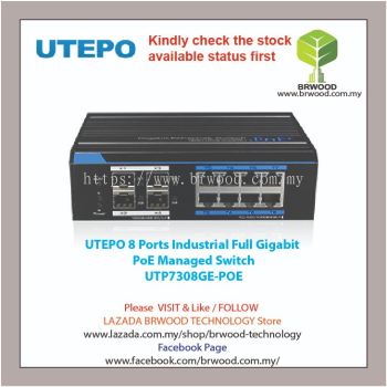 UTEPO UTP7308GE-POE: 8 Ports Industrial Full Gigabit PoE Managed Switch