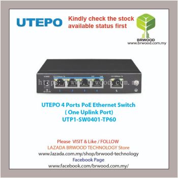 UTEPO UTP1-SW0401-TP60: 4 Ports PoE Ethernet Switch ( One Uplink Port)