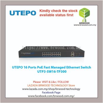 UTEPO UTP3-SW16-TP300: 16 Ports PoE Fast Managed Ethernet Switch