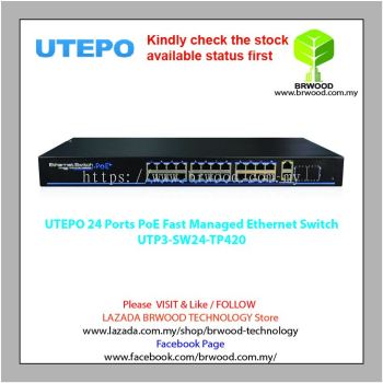 UTEPO UTP3-SW24-TP420: 24 Ports PoE Fast Managed Ethernet Switch