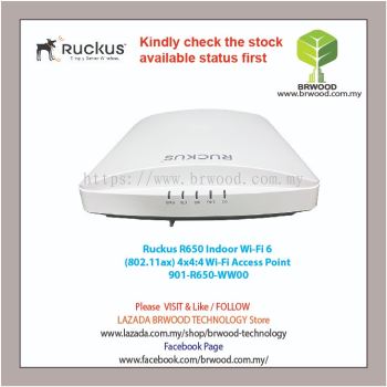 Ruckus 901-R650-WW00: R650 Indoor Wi-Fi 6  (802.11ax) 4x4:4 Wi-Fi Access Point