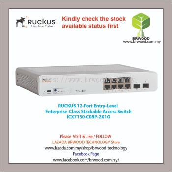 RUCKUS ICX7150-C08P-2X1G: 8-Port PoE+ Entry-Level Enterprise-Class Stackable Access Switch