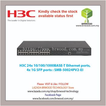 H3C SMB-S5024PV2-EI: 24x 10/100/1000BASE-T Ethernet ports, 4x 1G SFP ports