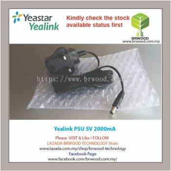 Yealink PSU 5V 2000mA: Power Adapter 5V 2000mA