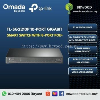 OMADA TP-LINK TL-SG2210P: JetStream 10-Port Gigabit Smart Switch With 8-Port PoE+